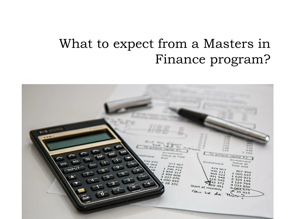 what to expect from a masters in finance program