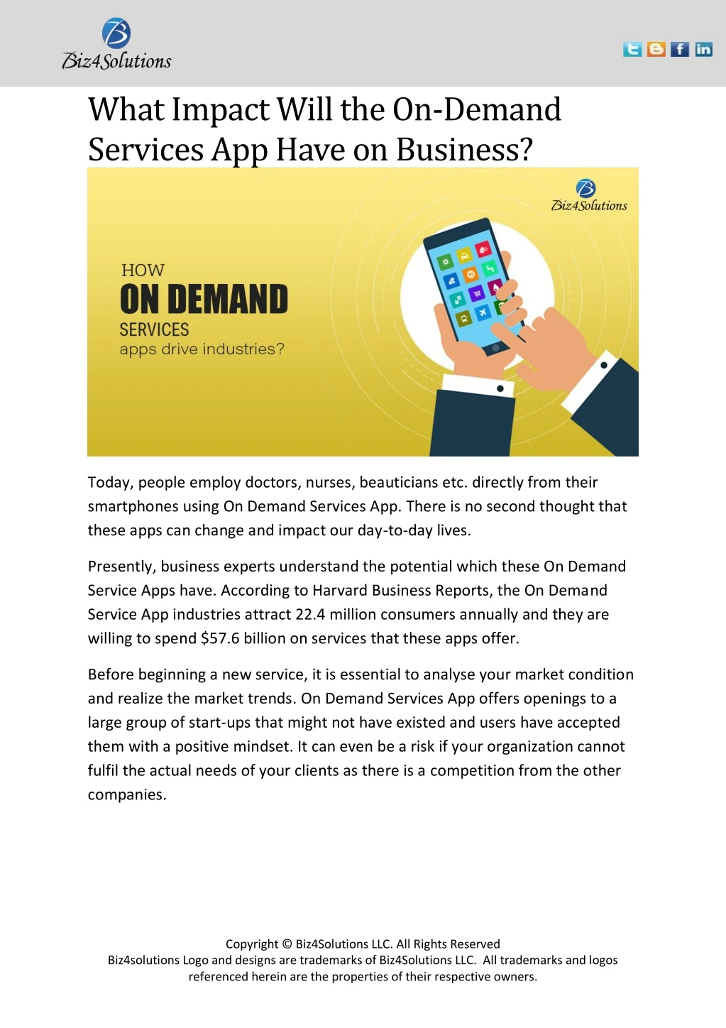 what impact will the on demand services app have