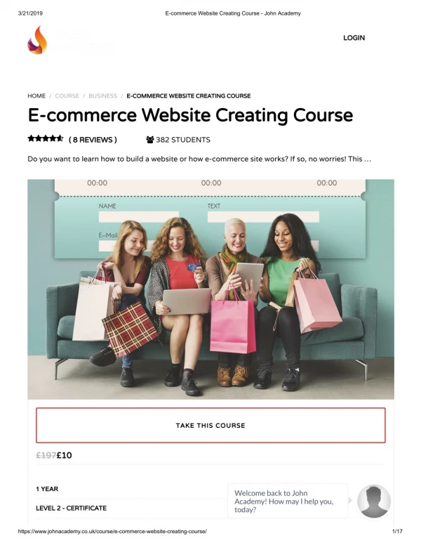 E-commerce Website Creating Course - John Academy