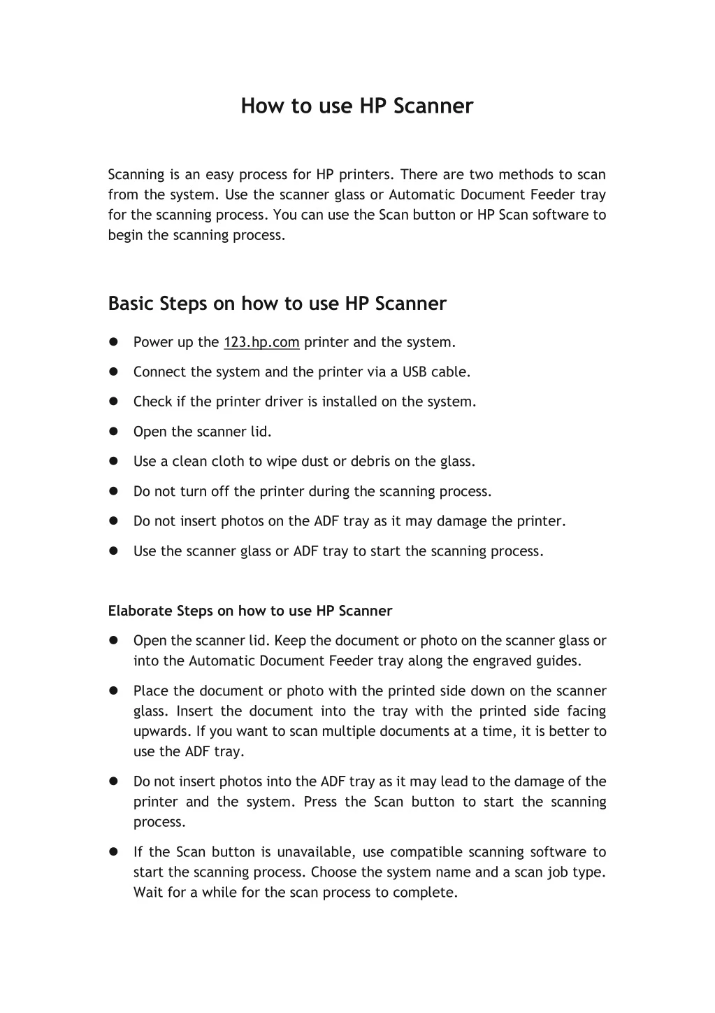 how to use hp scanner