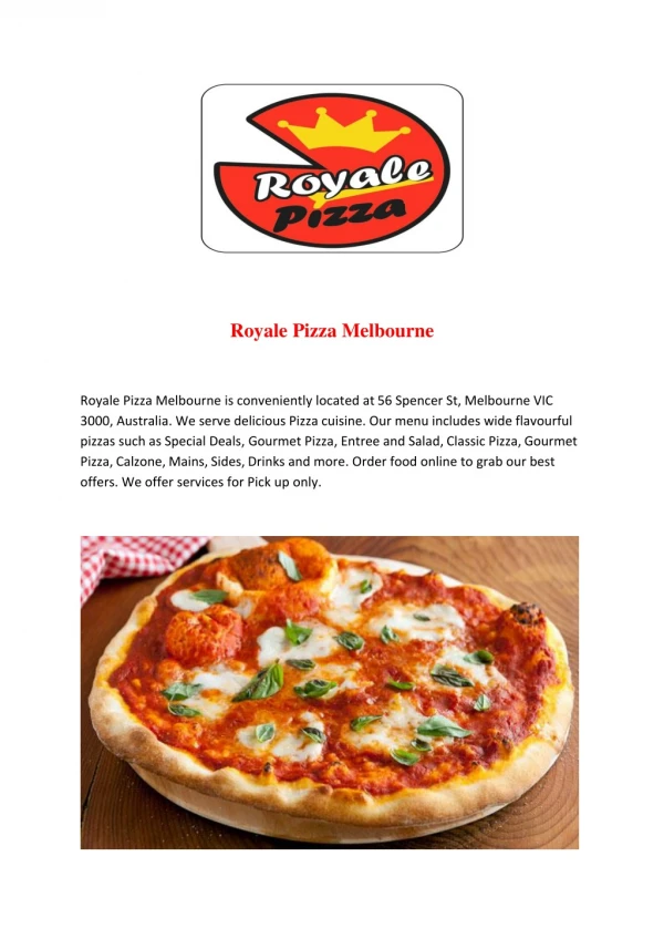 Royale Pizza Melbourne-Melbourne - Order Food Online