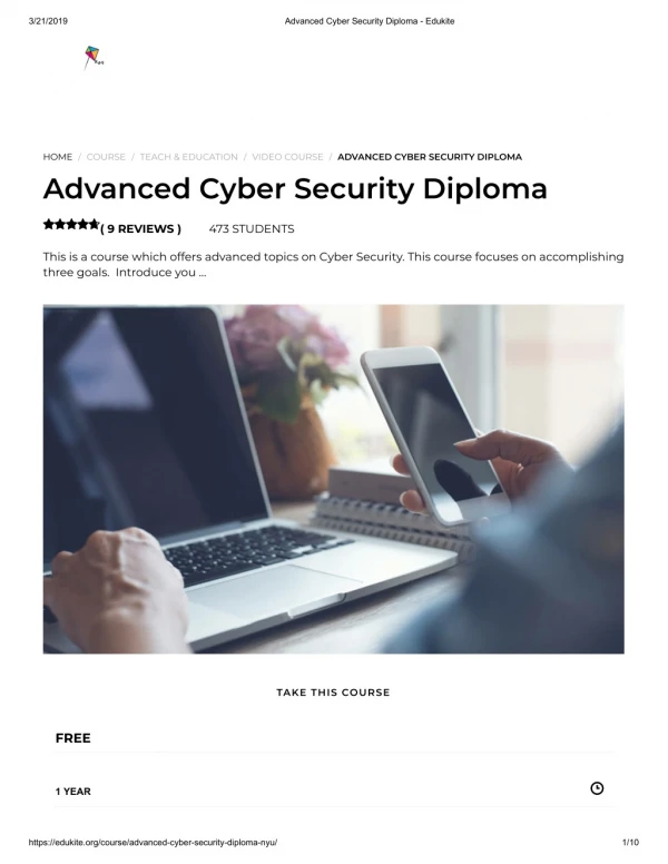 Advanced Cyber Security Diploma - Edukite