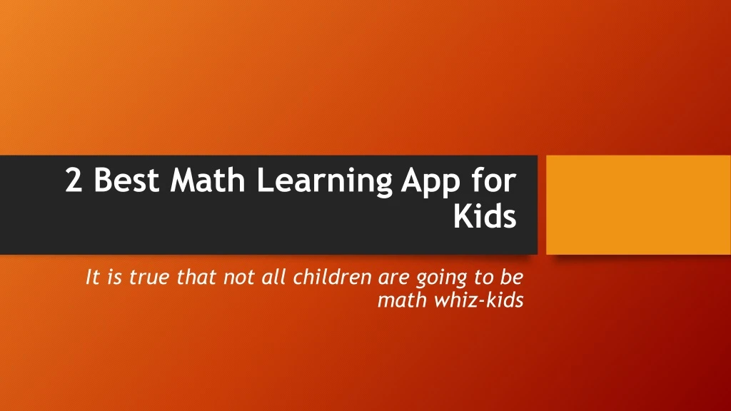 2 best math learning app for kids