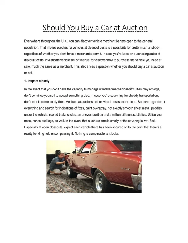 Should You Buy a Car at Auction