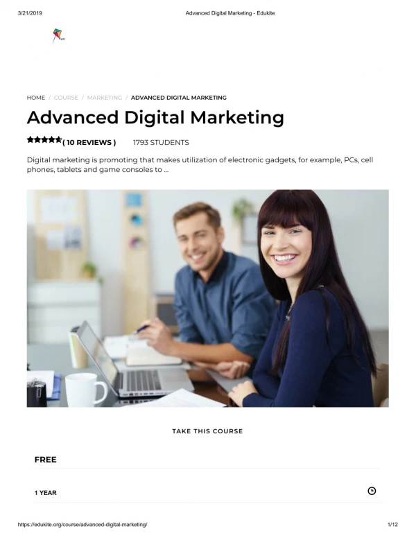 Advanced Digital Marketing - Edukite