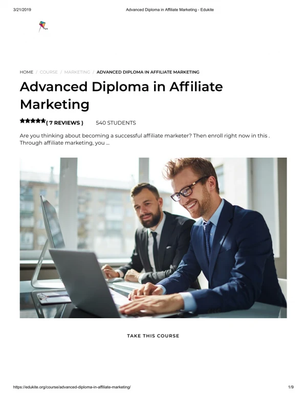 Advanced Diploma in Affiliate Marketing - Edukite
