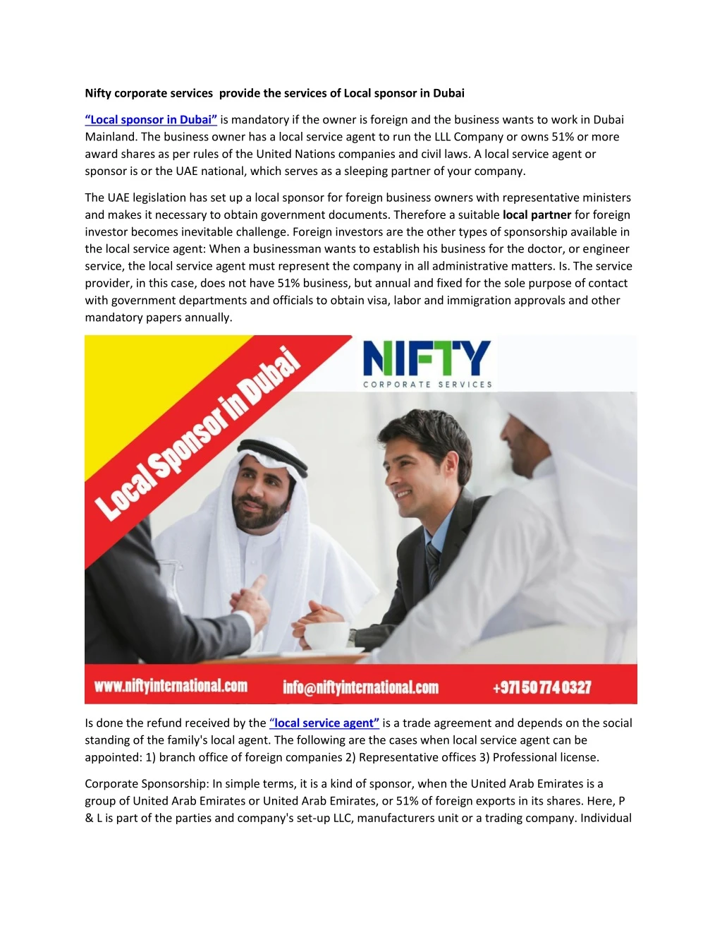 nifty corporate services provide the services