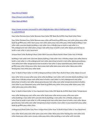 Easy Cellar Reviews-Easy Cellar Bonuses-Easy Cellar PDF Book By Griffith-Easy Root Cellar Plans - slide 1