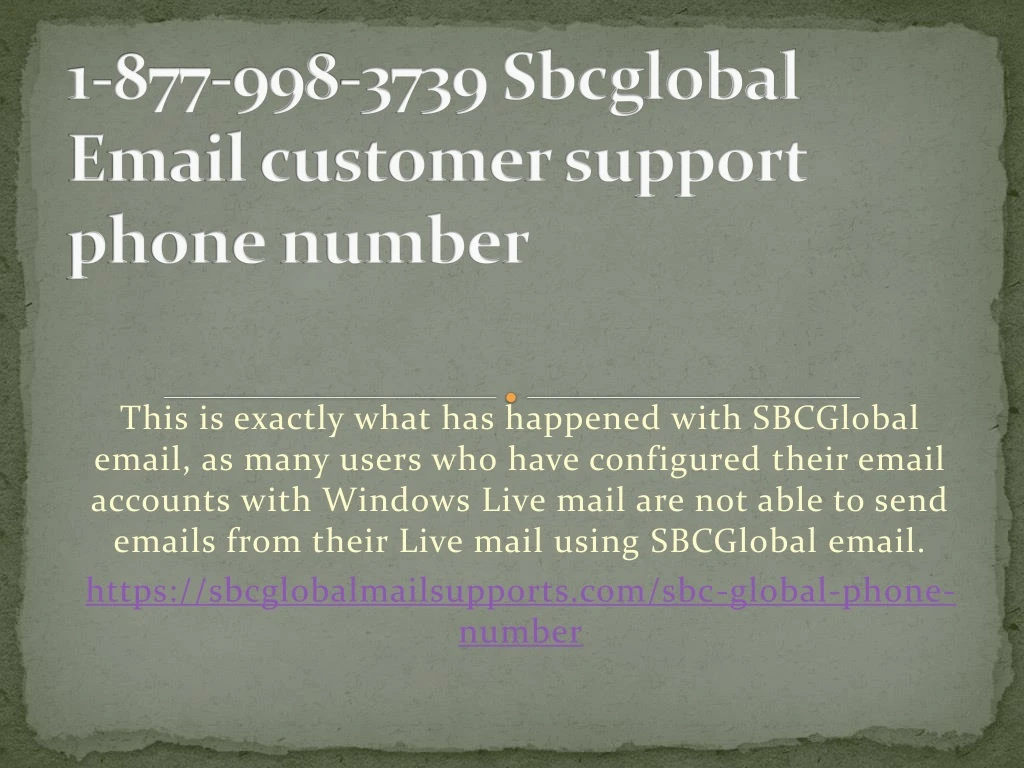 1 877 998 3739 sbcglobal email customer support phone number