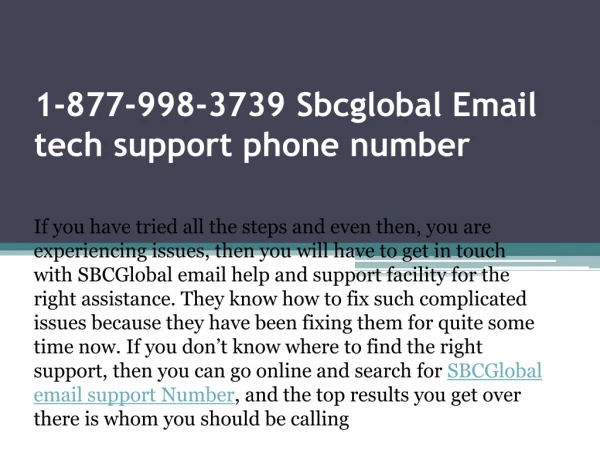1-877-998-3739 Sbcglobal Email tech support phone number