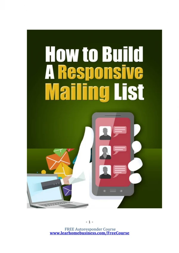 How to Build A Responsive Email List - The Quick Way PDF