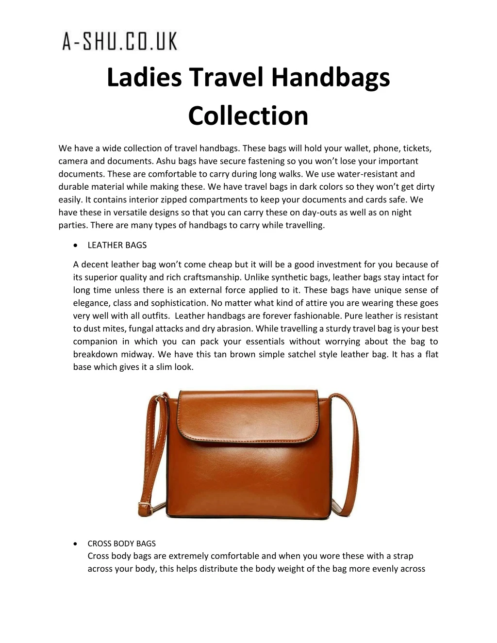 ladies travel handbags collection