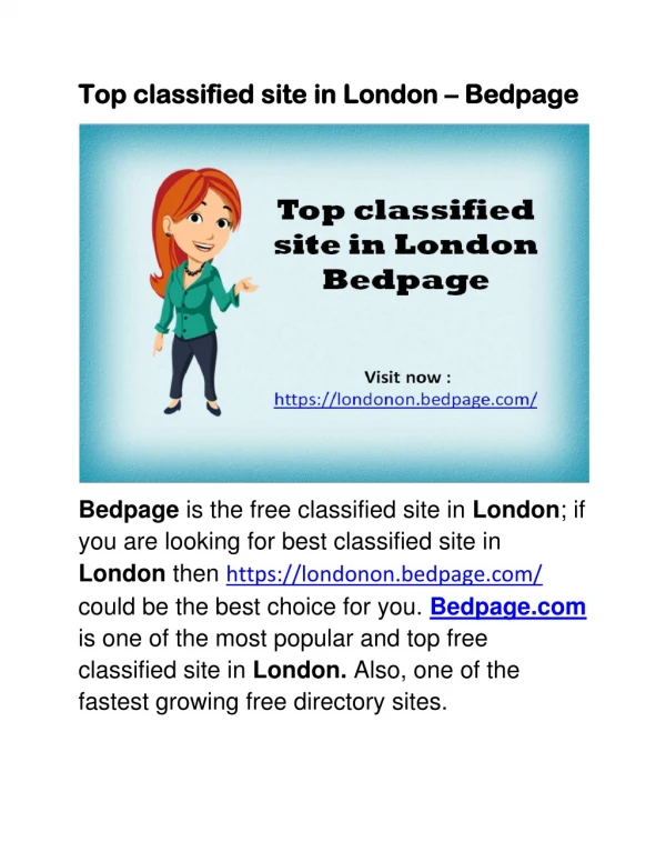Top classified site in London – Bedpage