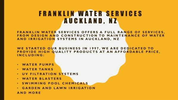 Highest Quality Water Products & Services at Affordable Price, Auckland