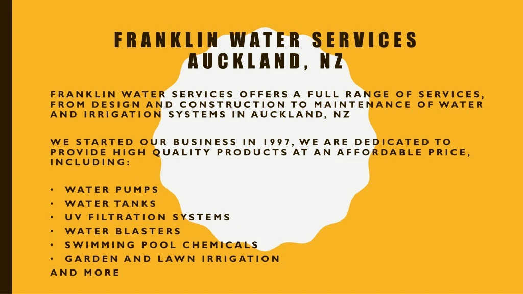 franklin water services auckland nz