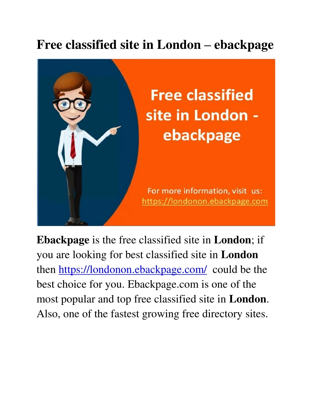 free classified site in london ebackpage