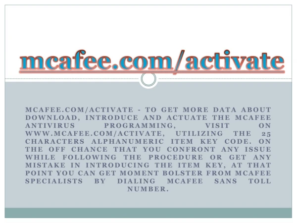 mcafee com activate