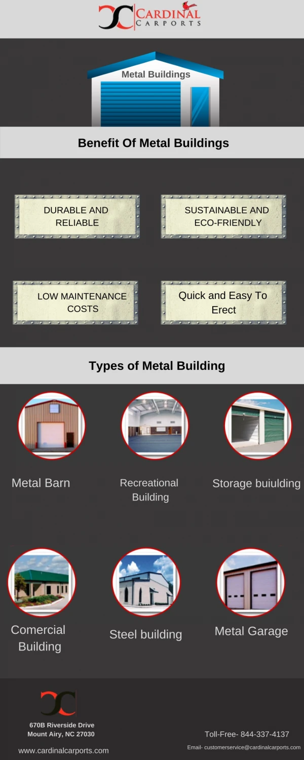 Metal buildings benefits and Types