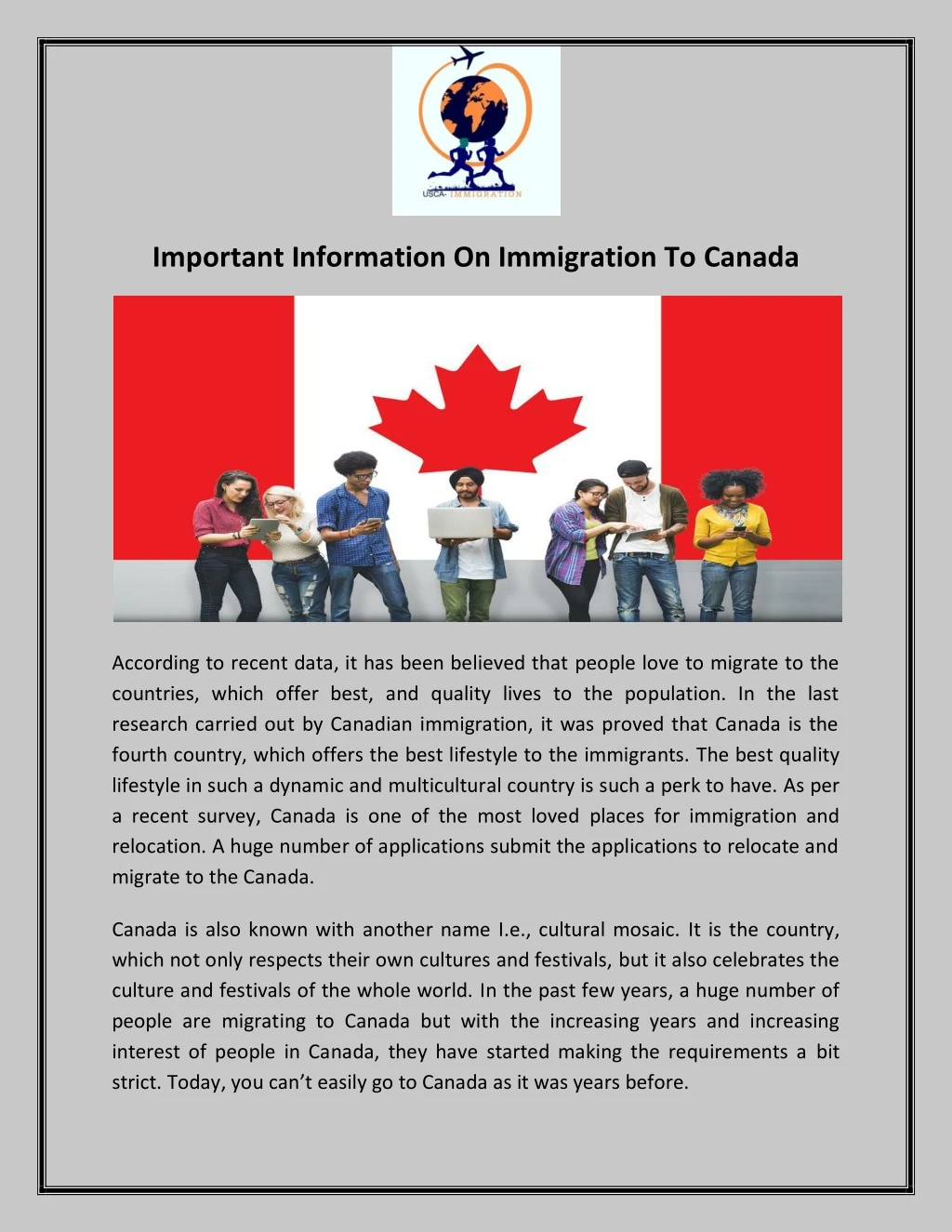 important information on immigration to canada