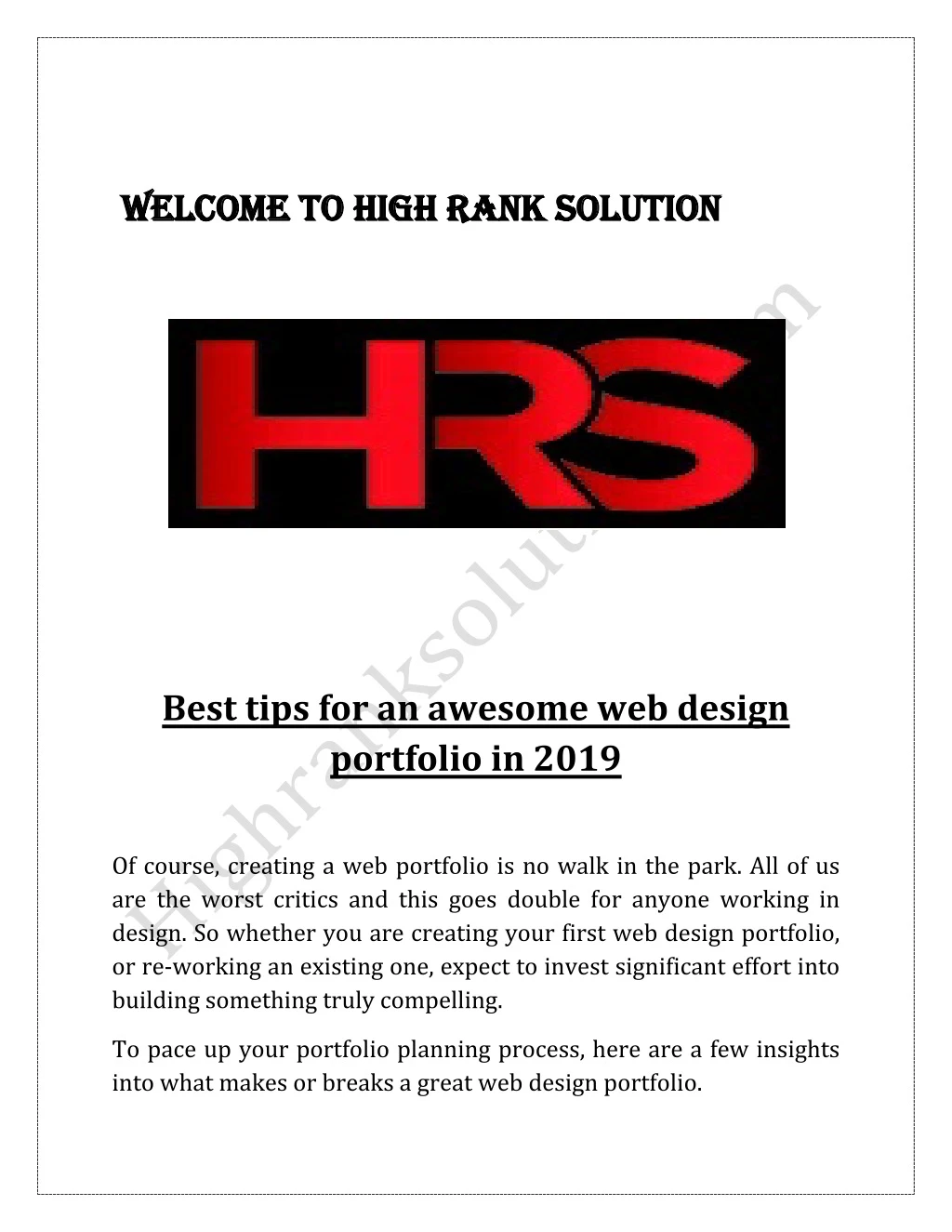 welcome to high rank solution welcome to high