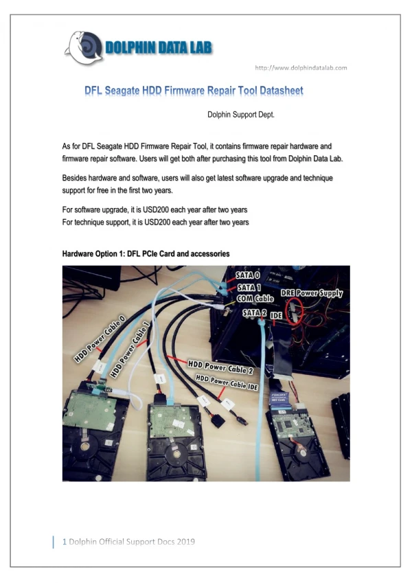 DFL Seagate HDD Firmware Repair Tool Datasheet 2019