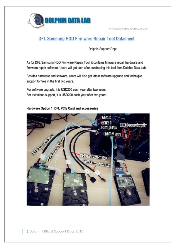 DFL Samsung HDD Firmware Repair Tool Datasheet 2019