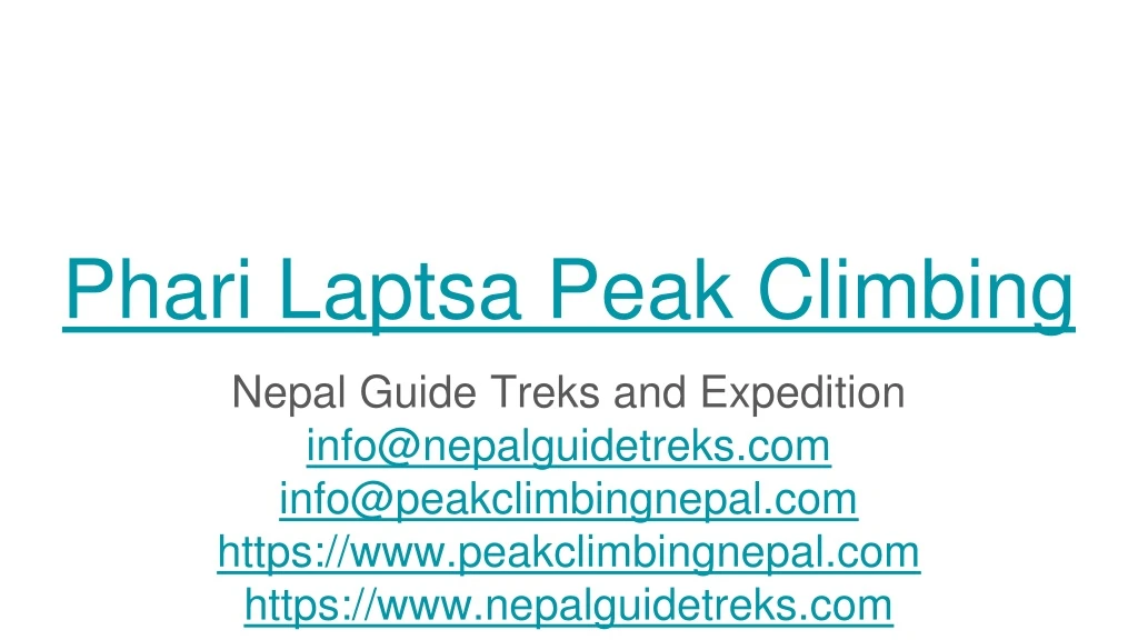 phari laptsa peak climbing