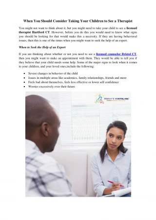 When You Should Consider Taking Your Children to See a Therapist - slide 1