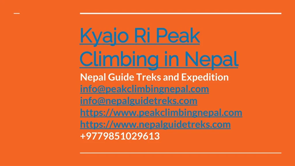 kyajo ri peak climbing in nepal