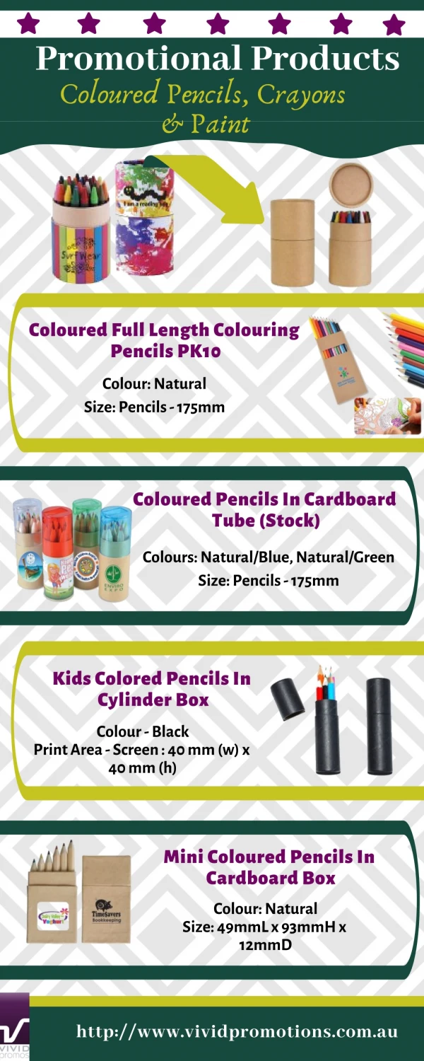 Imprinted Coloured Pencils, Crayons & Paint