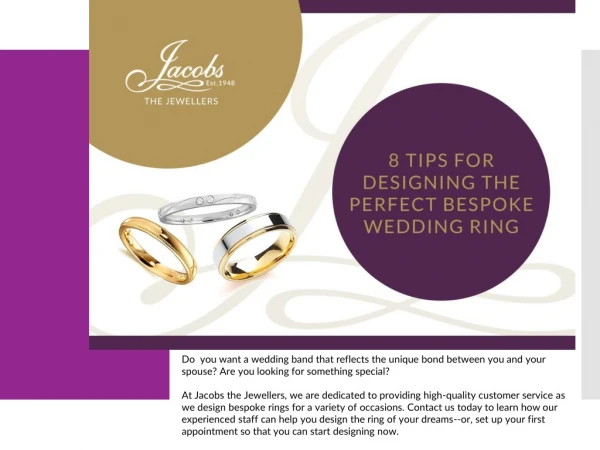 8 Tips for Designing the Perfect Bespoke Wedding Ring