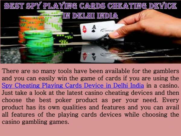 Best Cheating Playing Cards Device in Delhi India