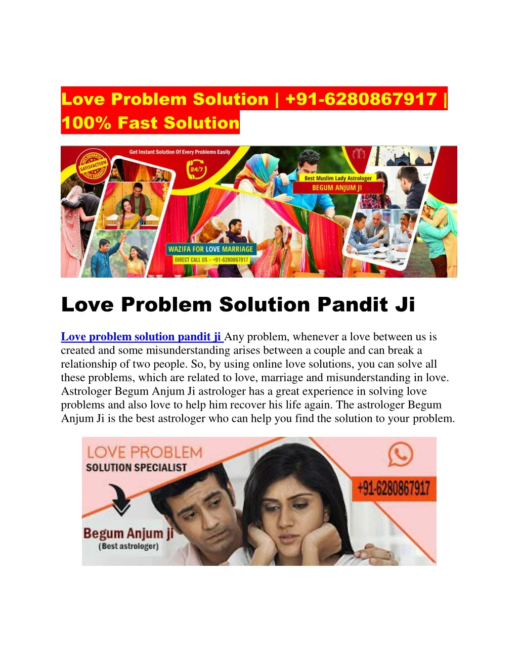 love problem solution 91 6280867917 100 fast
