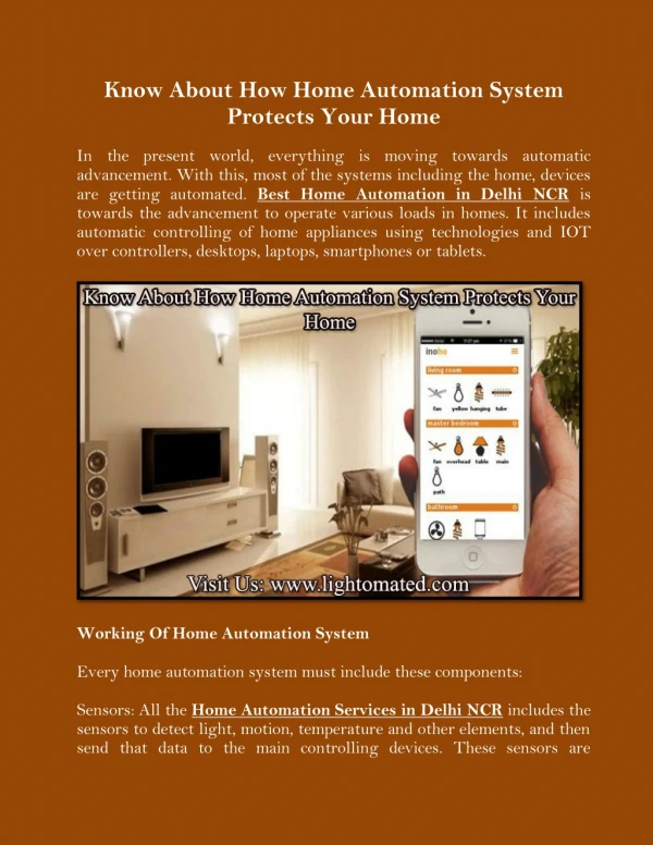 Know About How Home Automation System Protects Your Home