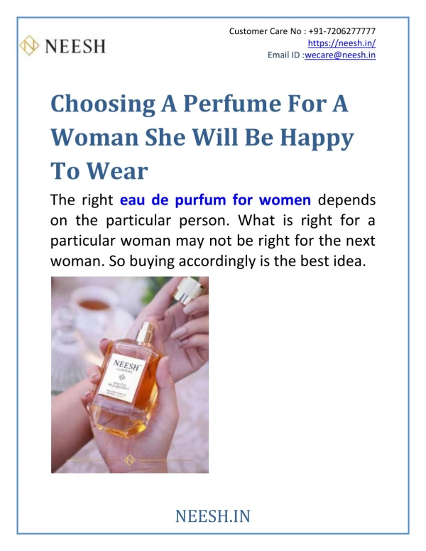 Choosing A Perfume For A Woman She Will Be Happy To Wear