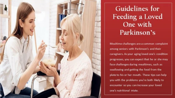 Guidelines for Feeding a Loved One with Parkinson’s