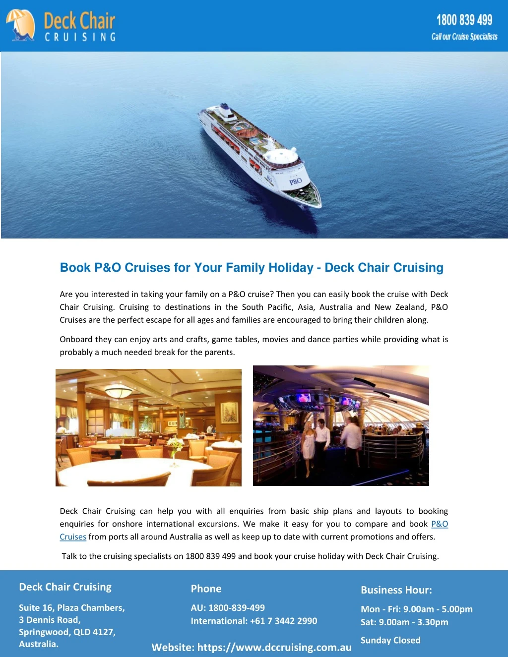book p o cruises for your family holiday deck