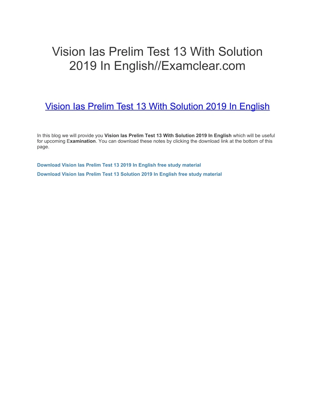 vision ias prelim test 13 with solution 2019