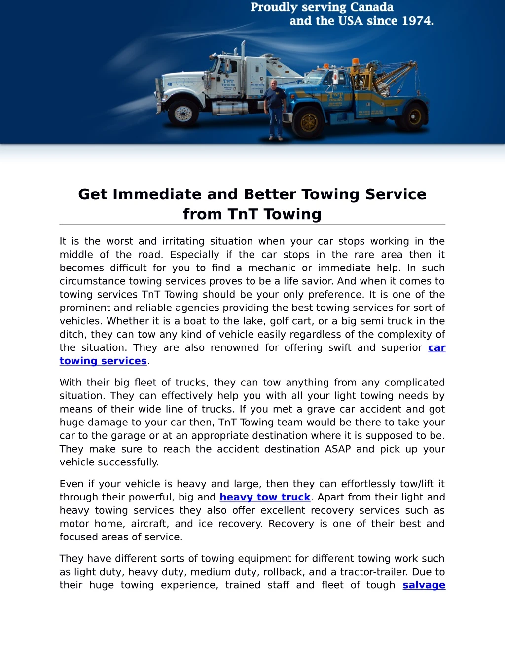 get immediate and better towing service from