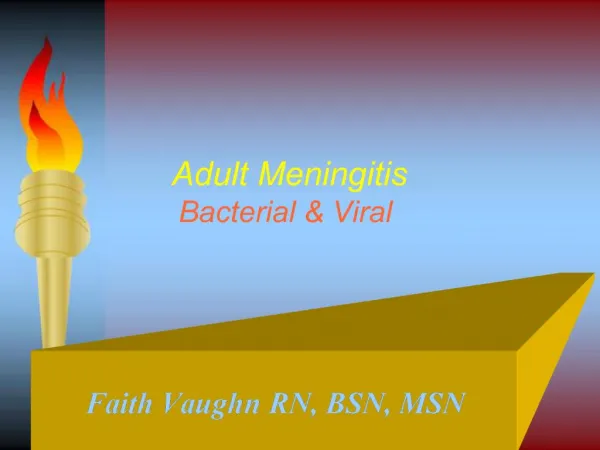 Adult Meningitis Bacterial Viral