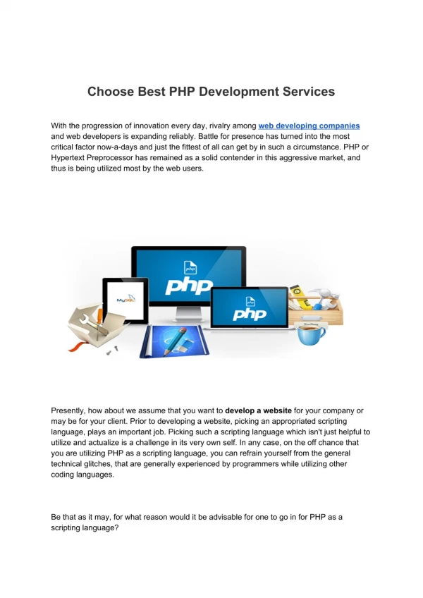 Choose Best PHP Development Services - Excelsior Technologies