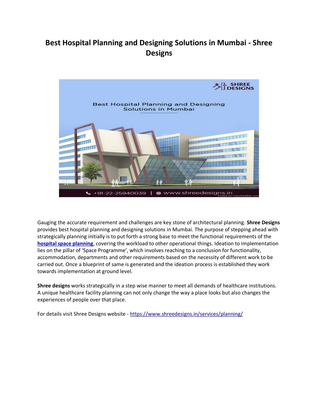 best hospital planning and designing solutions