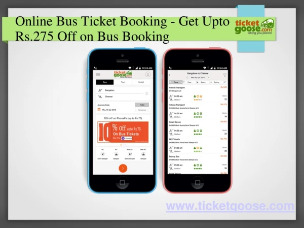 Online Bus Ticket Booking - Get Upto Rs.275 Off on Bus Booking