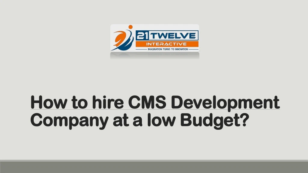 how to hire cms development company at a low budget