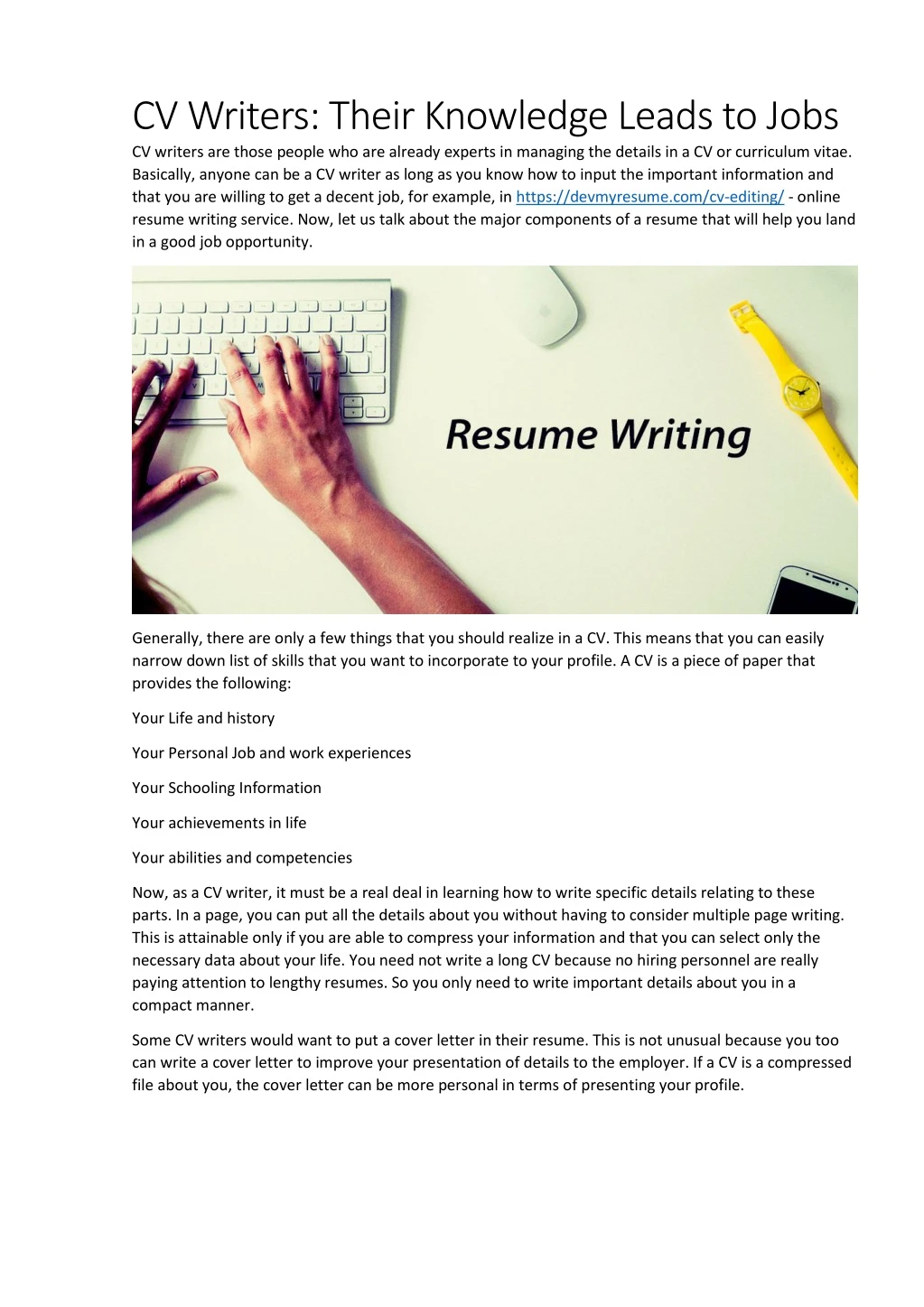 cv writers their knowledge leads to jobs