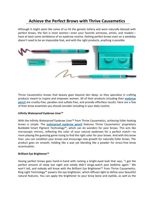 Achieve the Perfect Brows with Thrive Causemetics