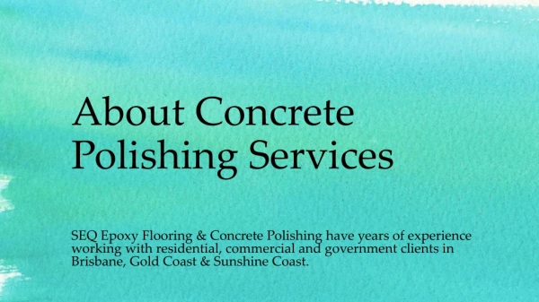 Concrete Polishing Company Services in Gold Coast