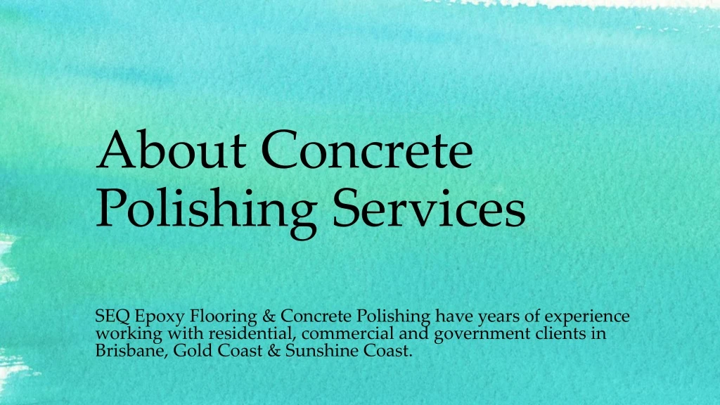 about concrete polishing services