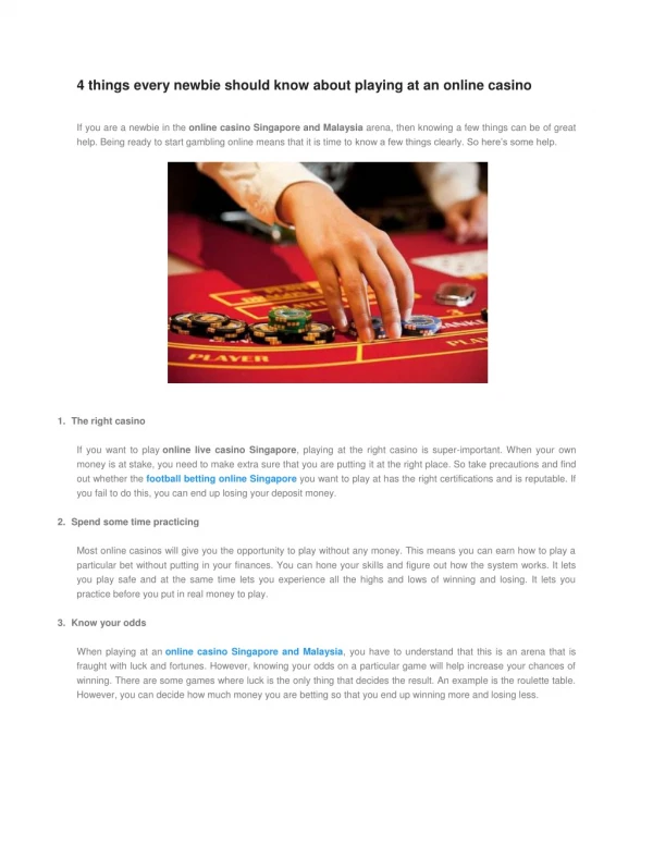 4 Things Every Newbie Should Know About Playing at an Online Casino-converted