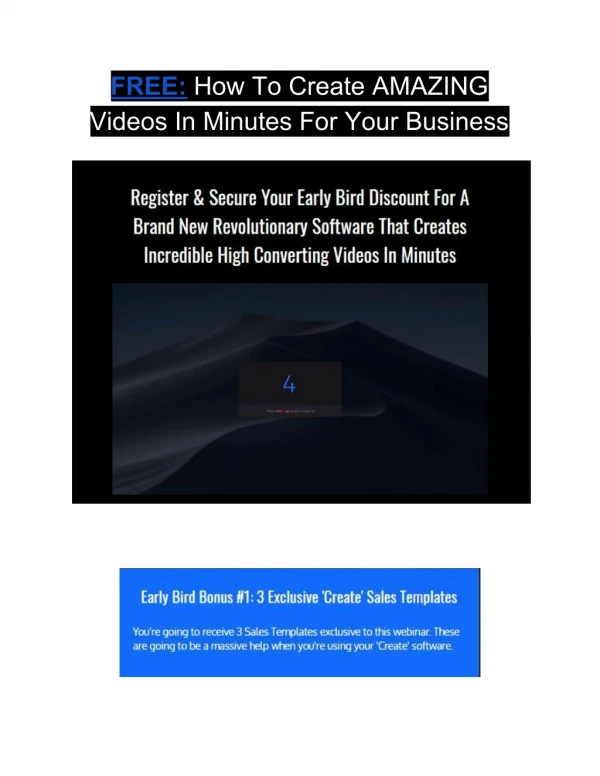 Create AMAZING Videos In Minutes For Your Business